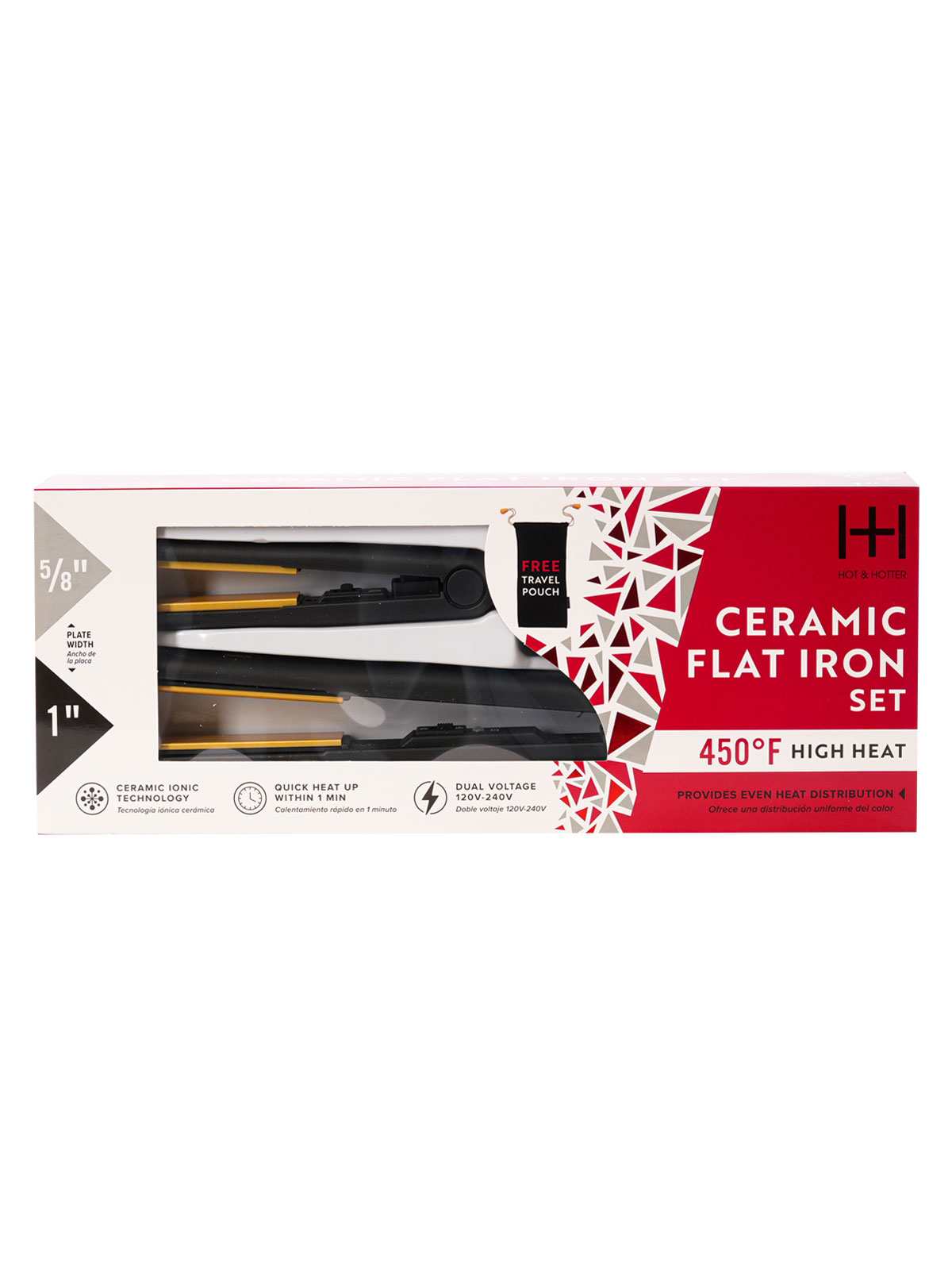 ANNIE #5873 HOT & HOT COMB GOLD CERAMIC FLAT IRON - PC
