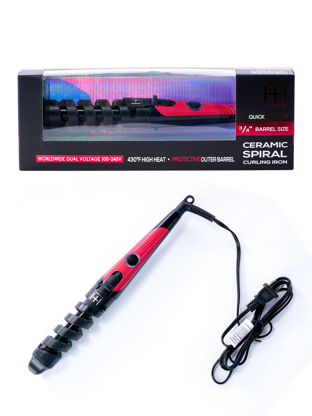 ANNIE #5985 CERAMIC SPIRAL CURLING IRON 3/4" - PC