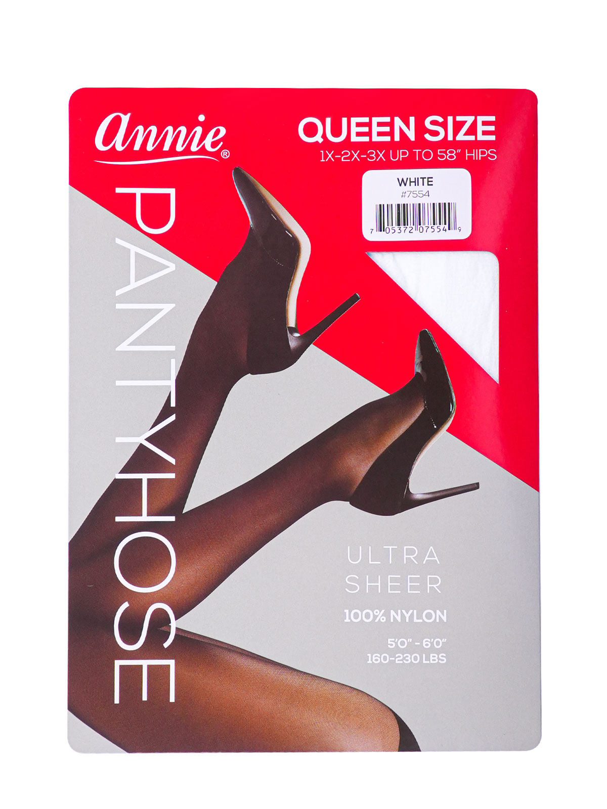 QUEEN SIZE PANTYHOSE (WHITE: 6PCS/PACK) - PACK