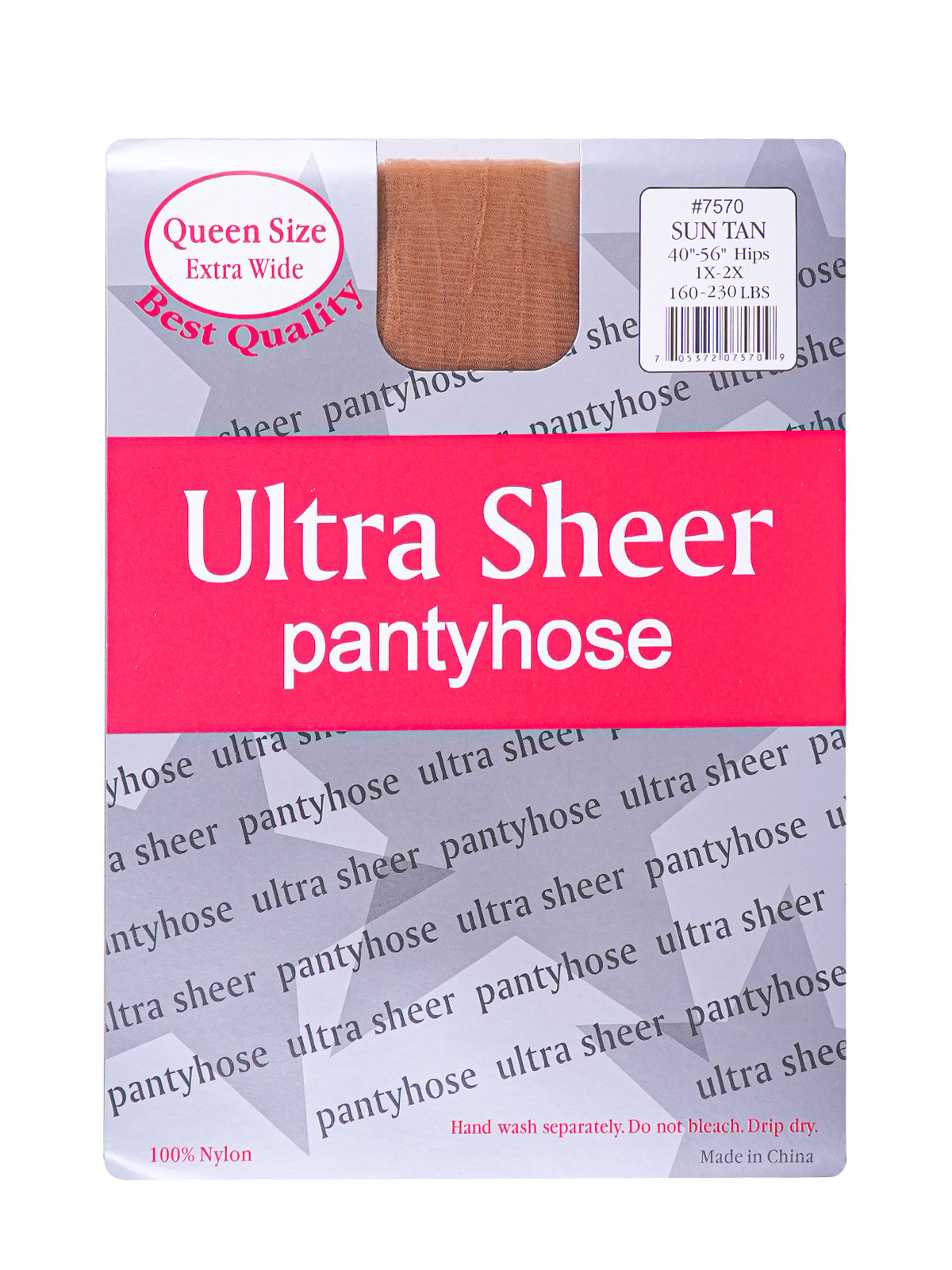 QUEEN SIZE PANTYHOSE (SUN TAN: 6PCS/PACK) - PACK