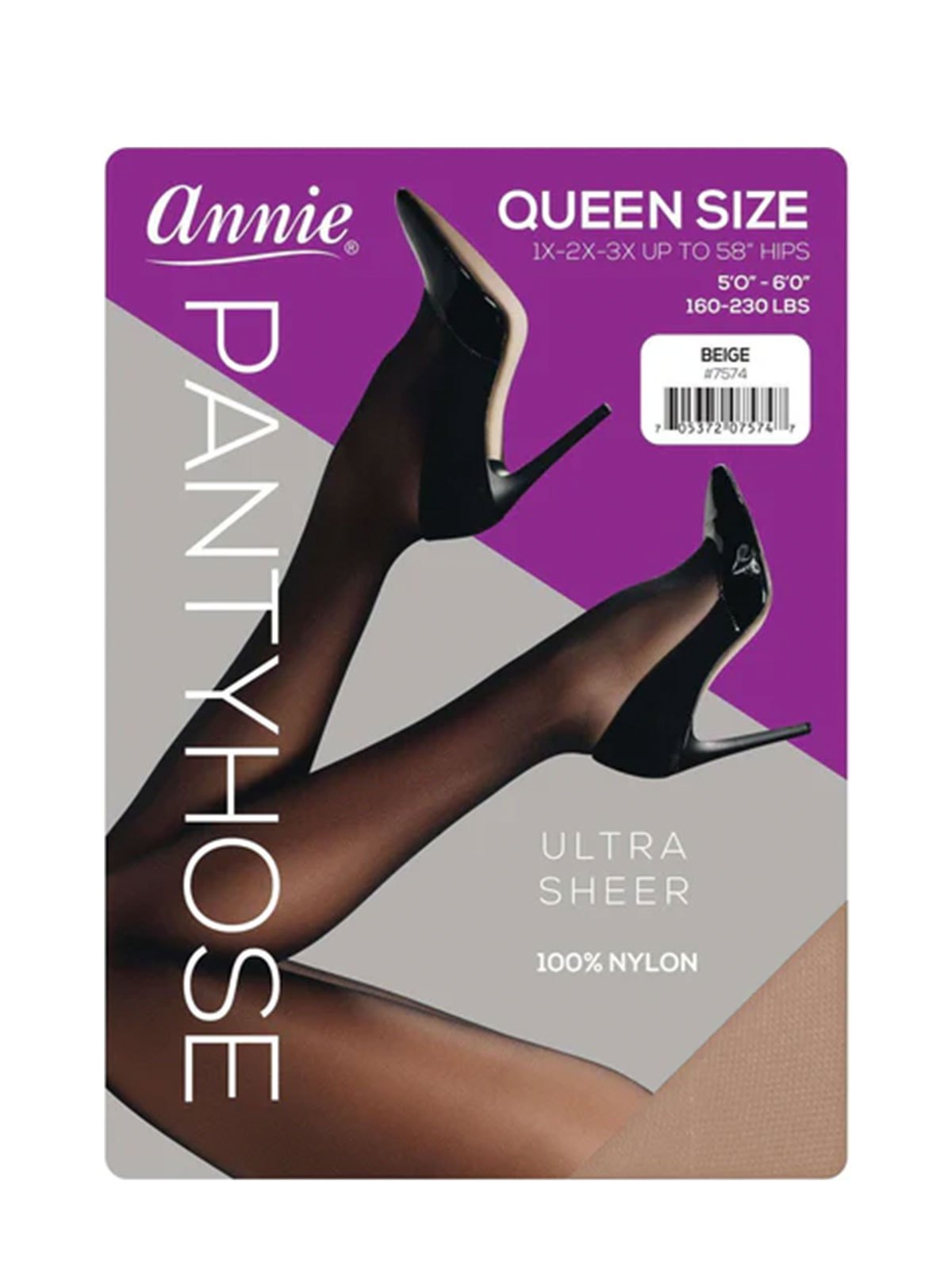 QUEEN SIZE PANTYHOSE (BEIGE:6PCS/PACK) - PACK