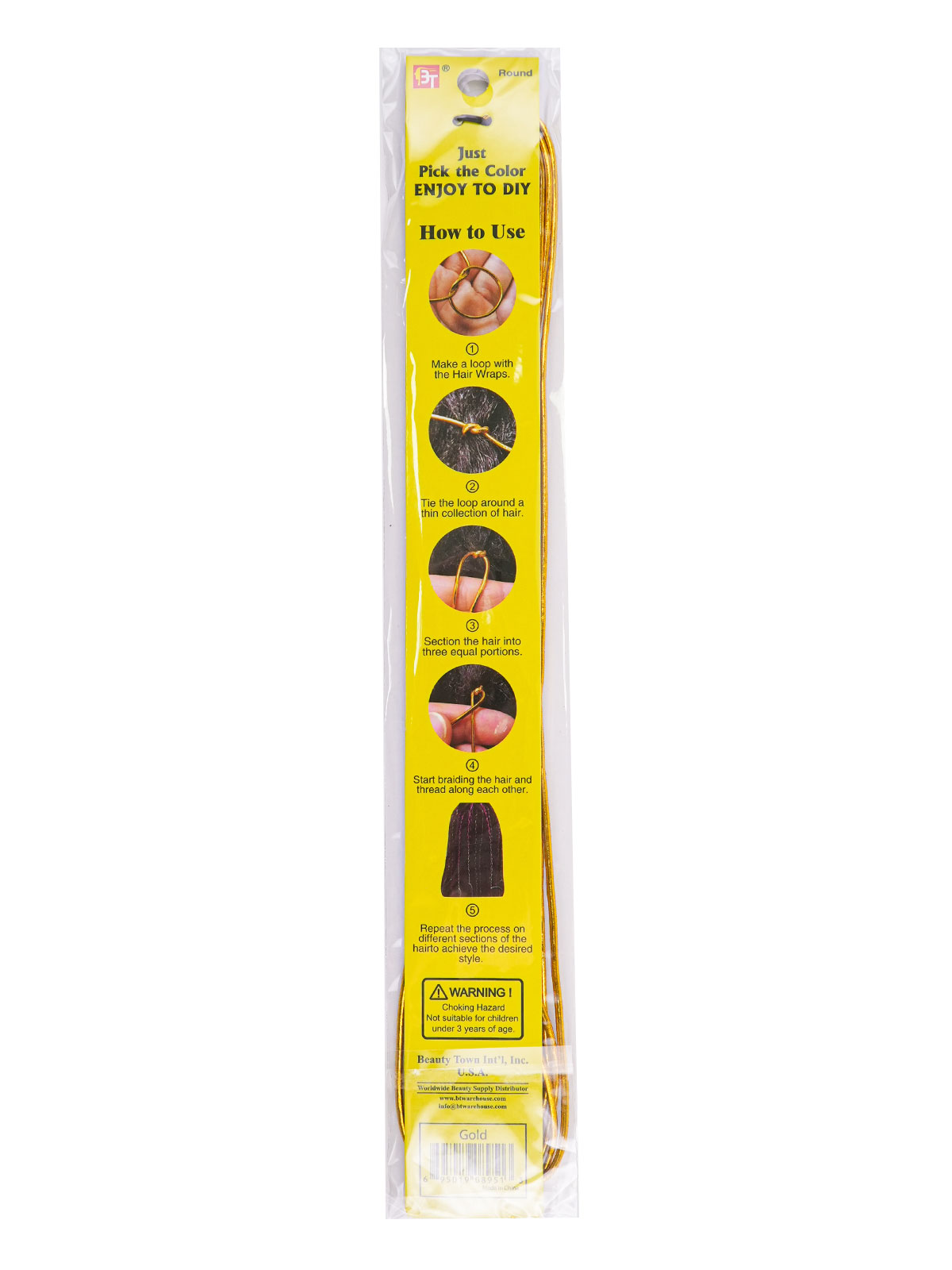 BT #8731 DIY HAIR WRAP (ROUND GOLD) [36DZ/CS] - DZ