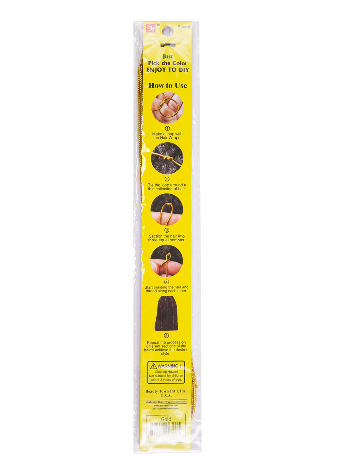 BT #8951 DIY HAIR WRAP (ELASTIC ROUND GOLD) [36DZ/CS] - DZ
