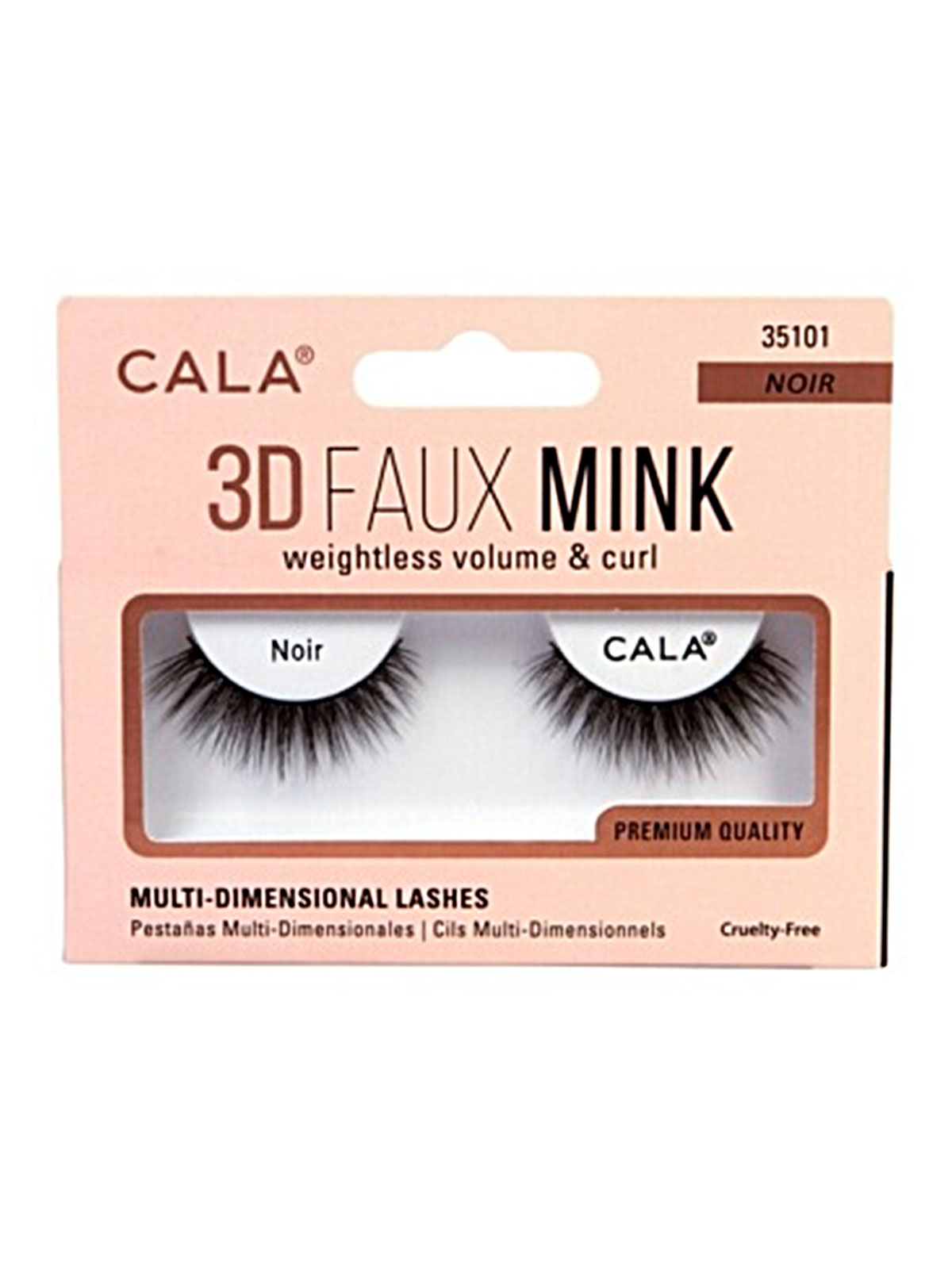 CALA #35101 3D FAUX MINK LASHES -NOIR- 12PCS/PK