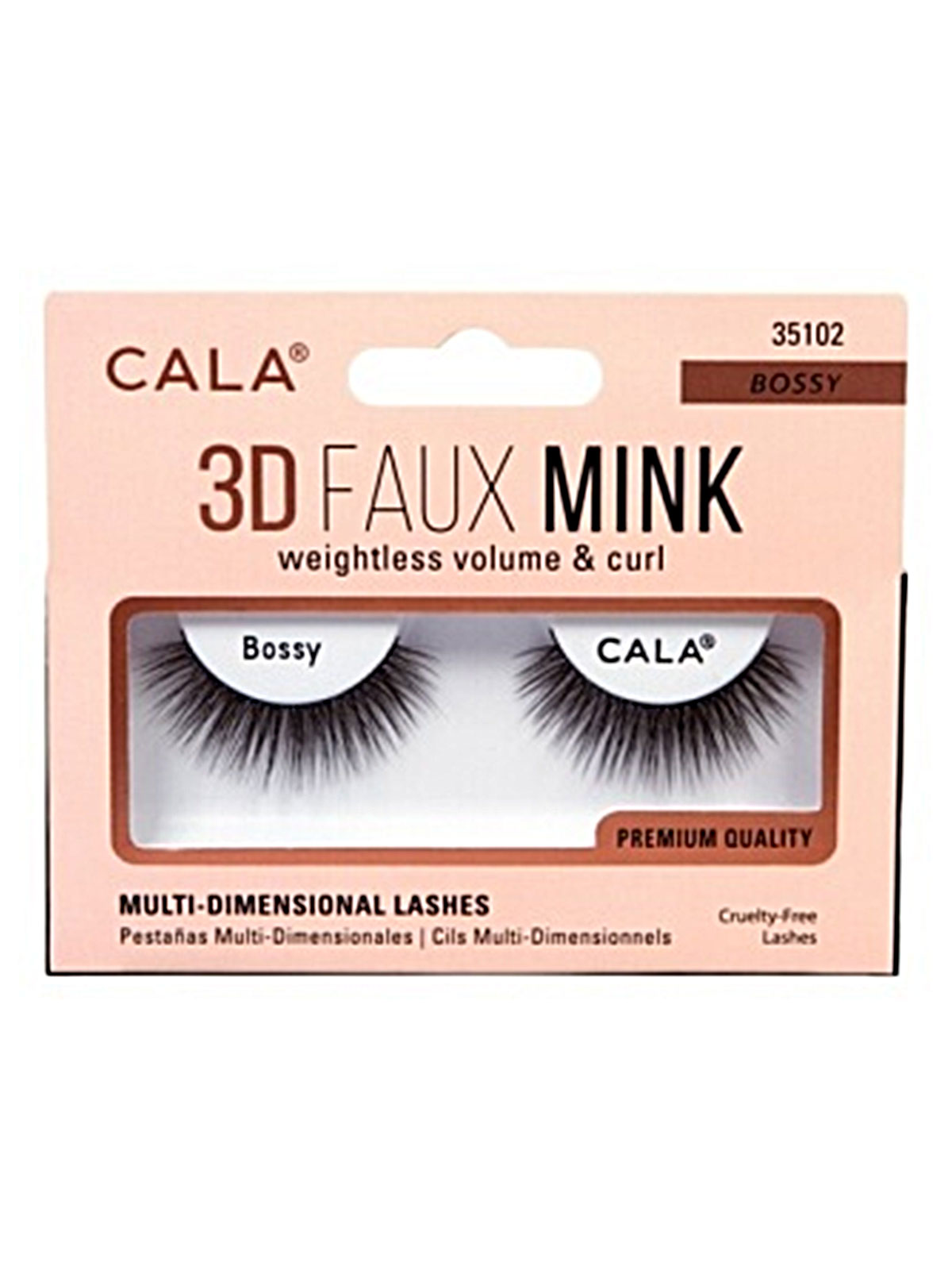 CALA #35102 3D FAUX MINK LASHES - BOSSY- 12PCS/PK