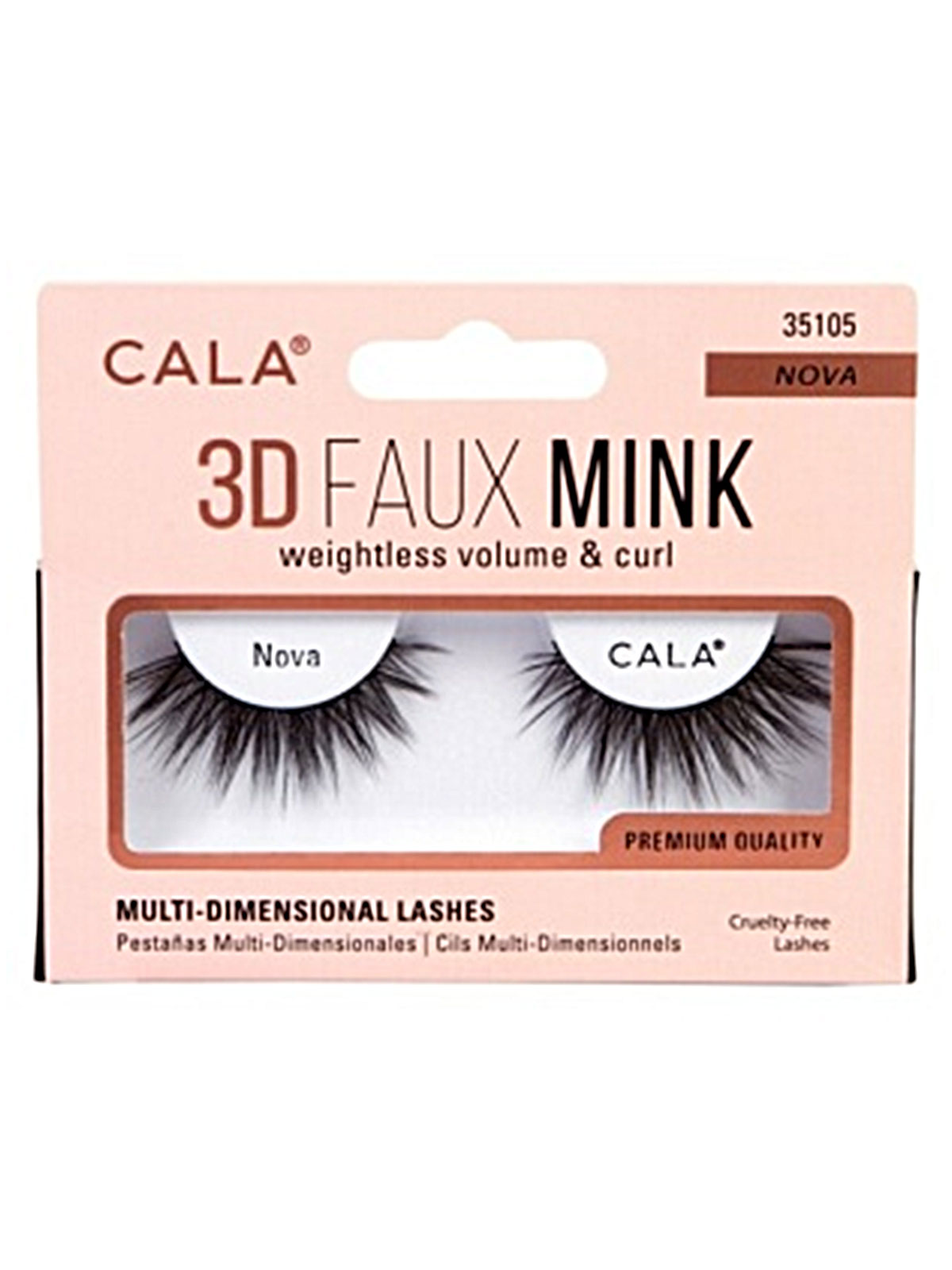 CALA #35105 3D FAUX MINK LASHES-NOVA- 12PCS/PK