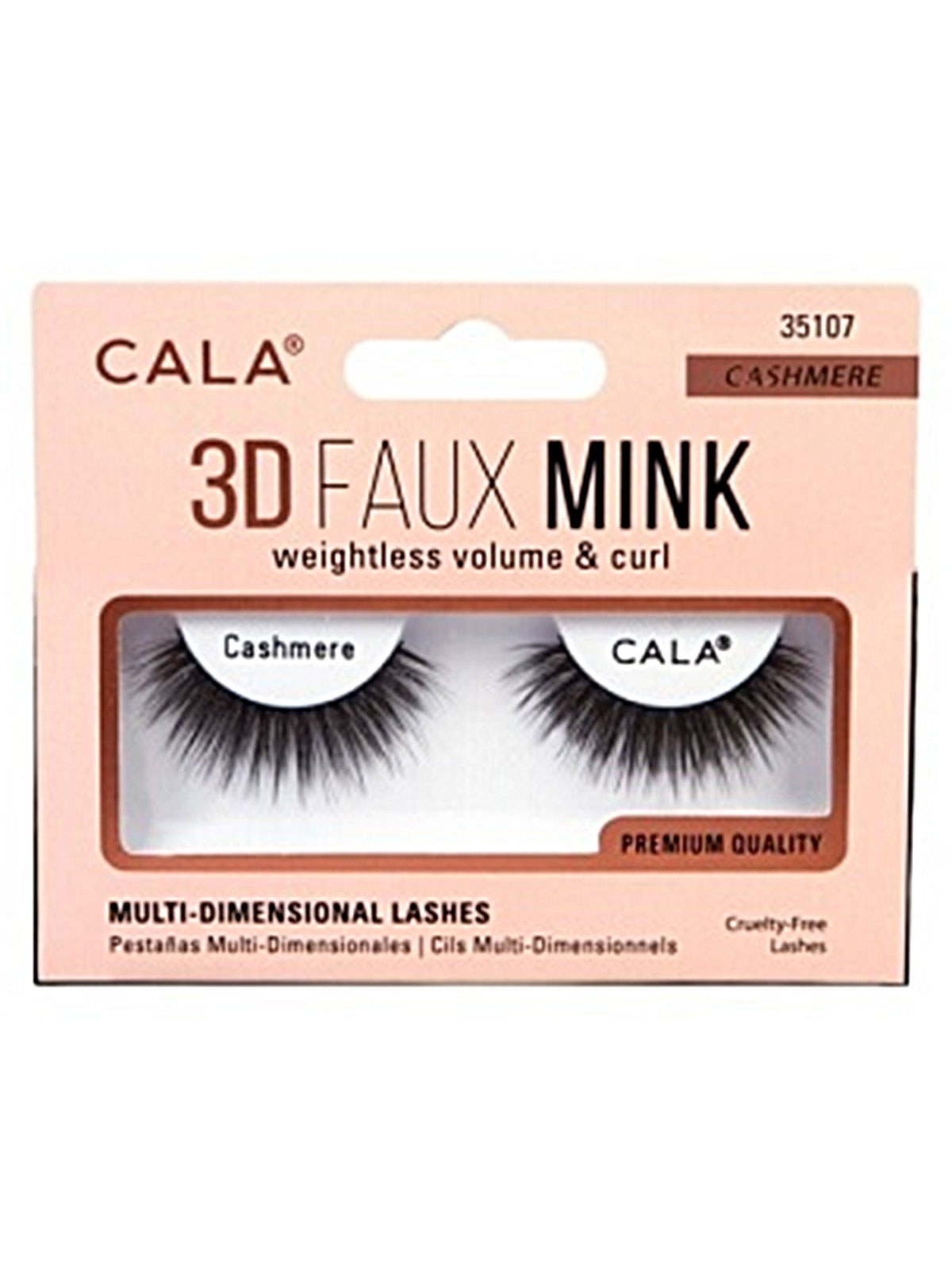 CALA #35107 3D FAUX MINK LASHES-CASHMERE- 12PCS/PK