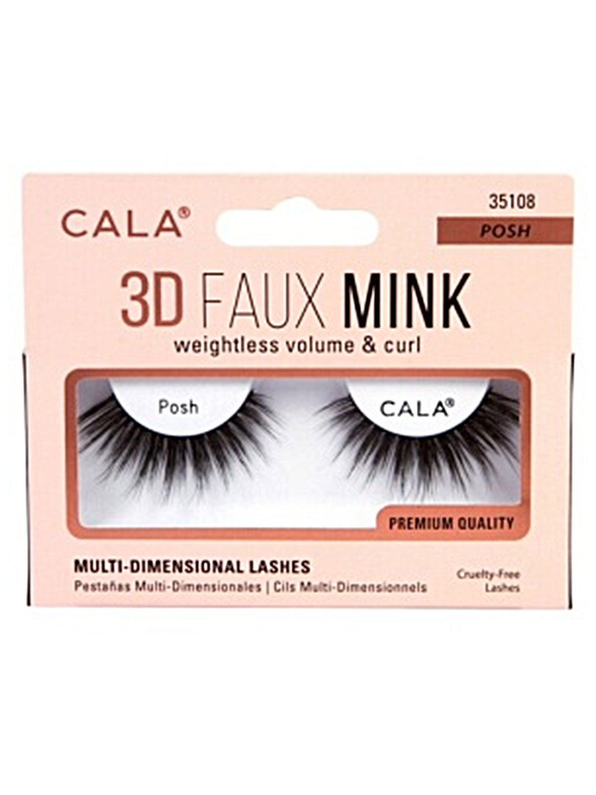 CALA #35108 3D FAUX MINK LASHES-POSH- 12PCS/PK