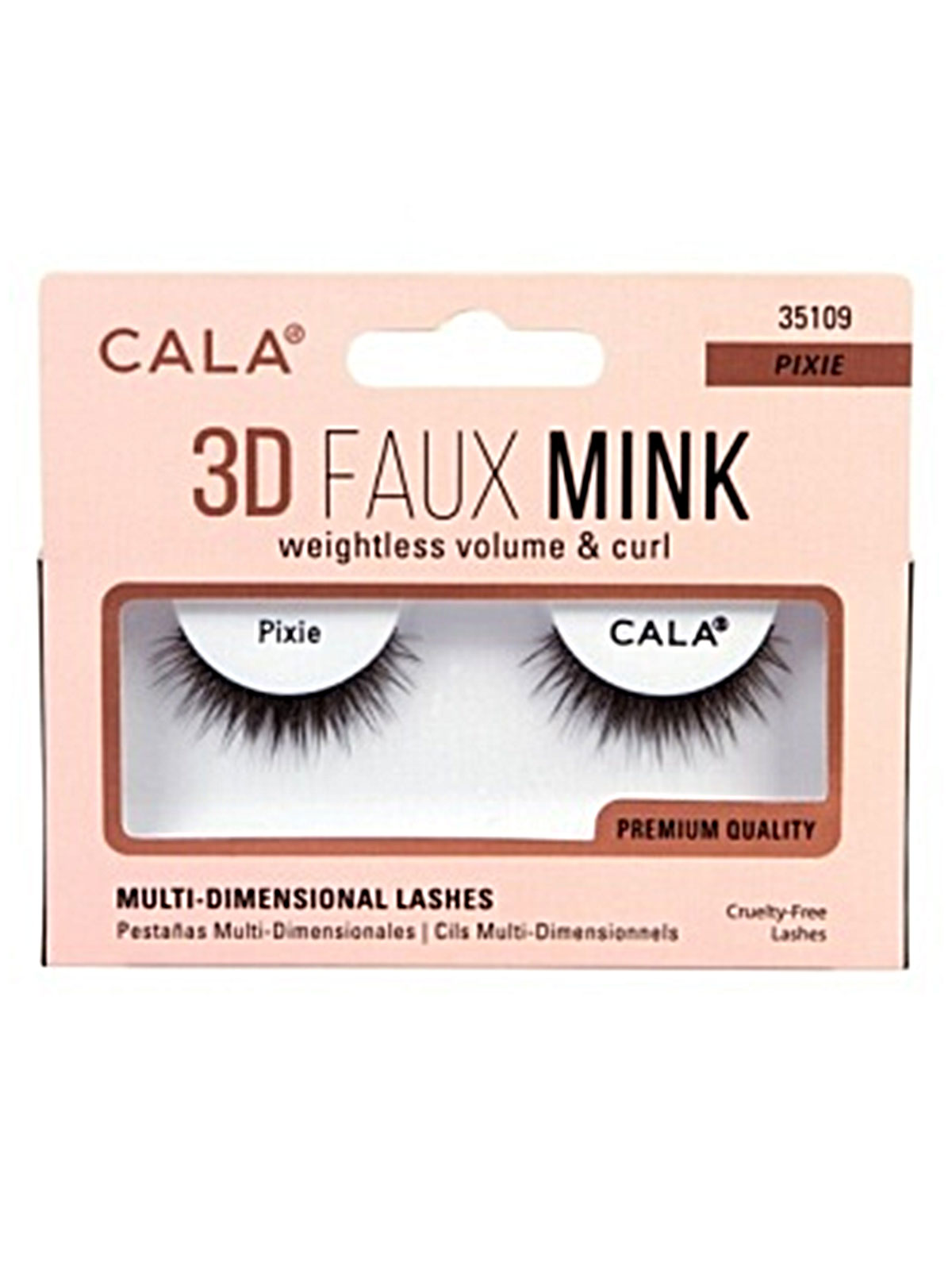 CALA #35109 3D FAUX MINK LASHES-PIXIE- 12PCS/PK