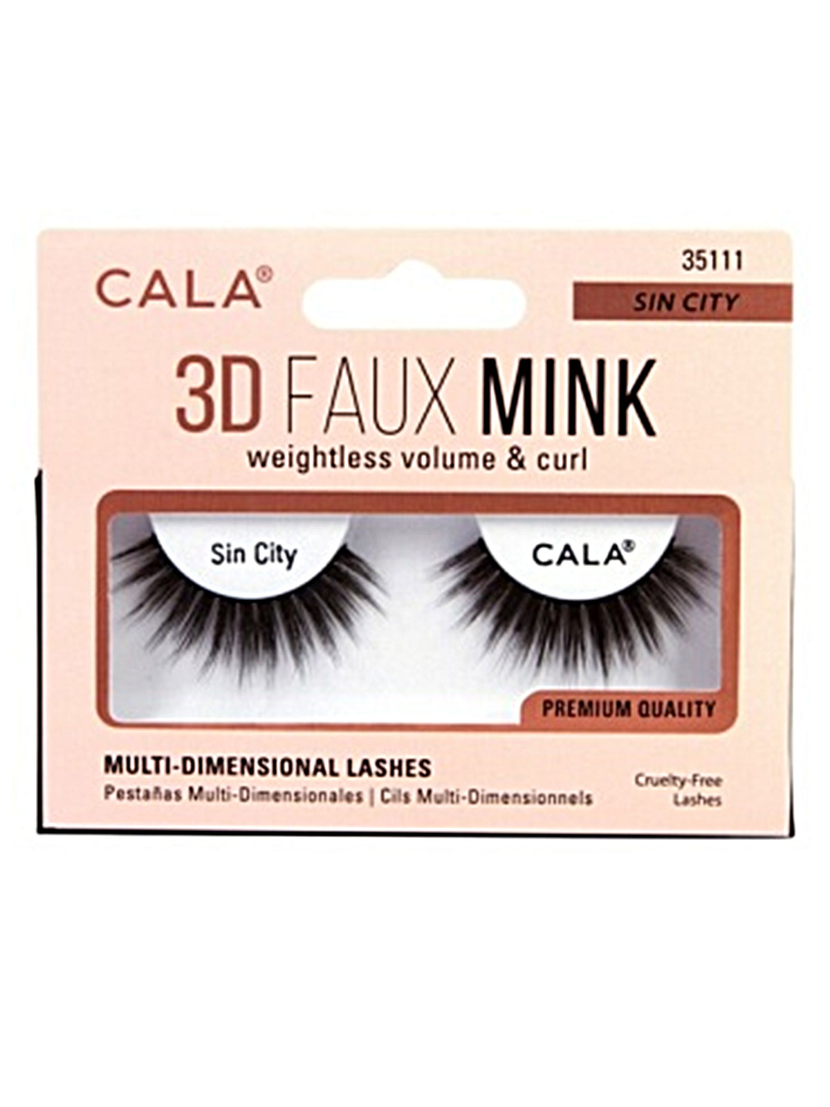 CALA #35111 3D FAUX MINK LASHES-SIN CITY- 12PCS/PK