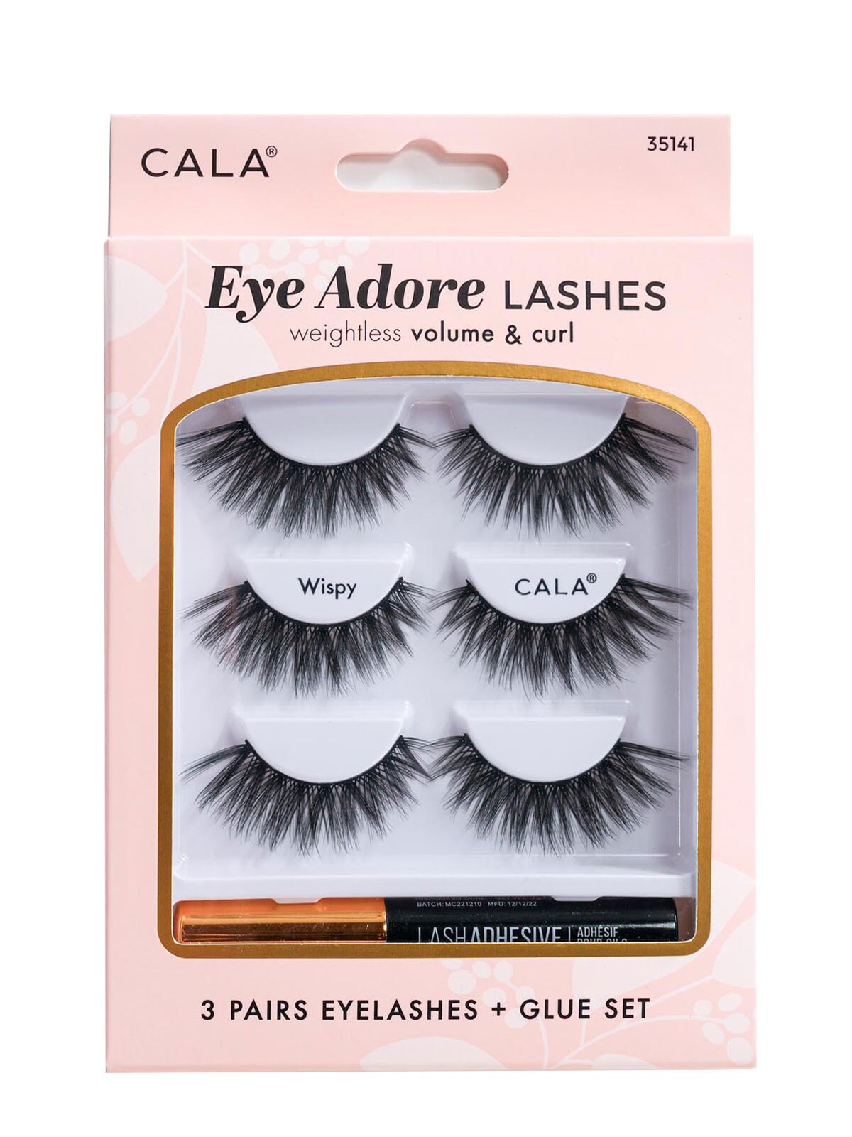 Cala -Wispy - Eye Adore Lashes - weightless volume and curl - 3 pairs of eyelashes plus glue set