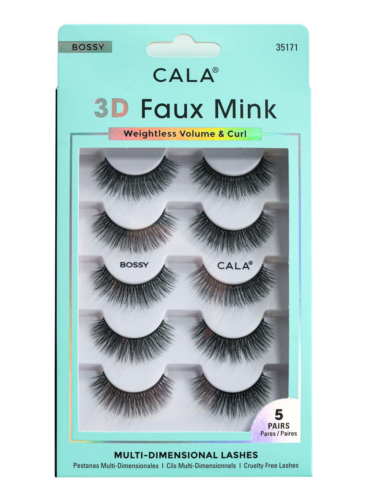 Cala - Bossy- 3D Faux Mink - Multi-dimensional Lashes - weightless volume and curl - 5 pairs