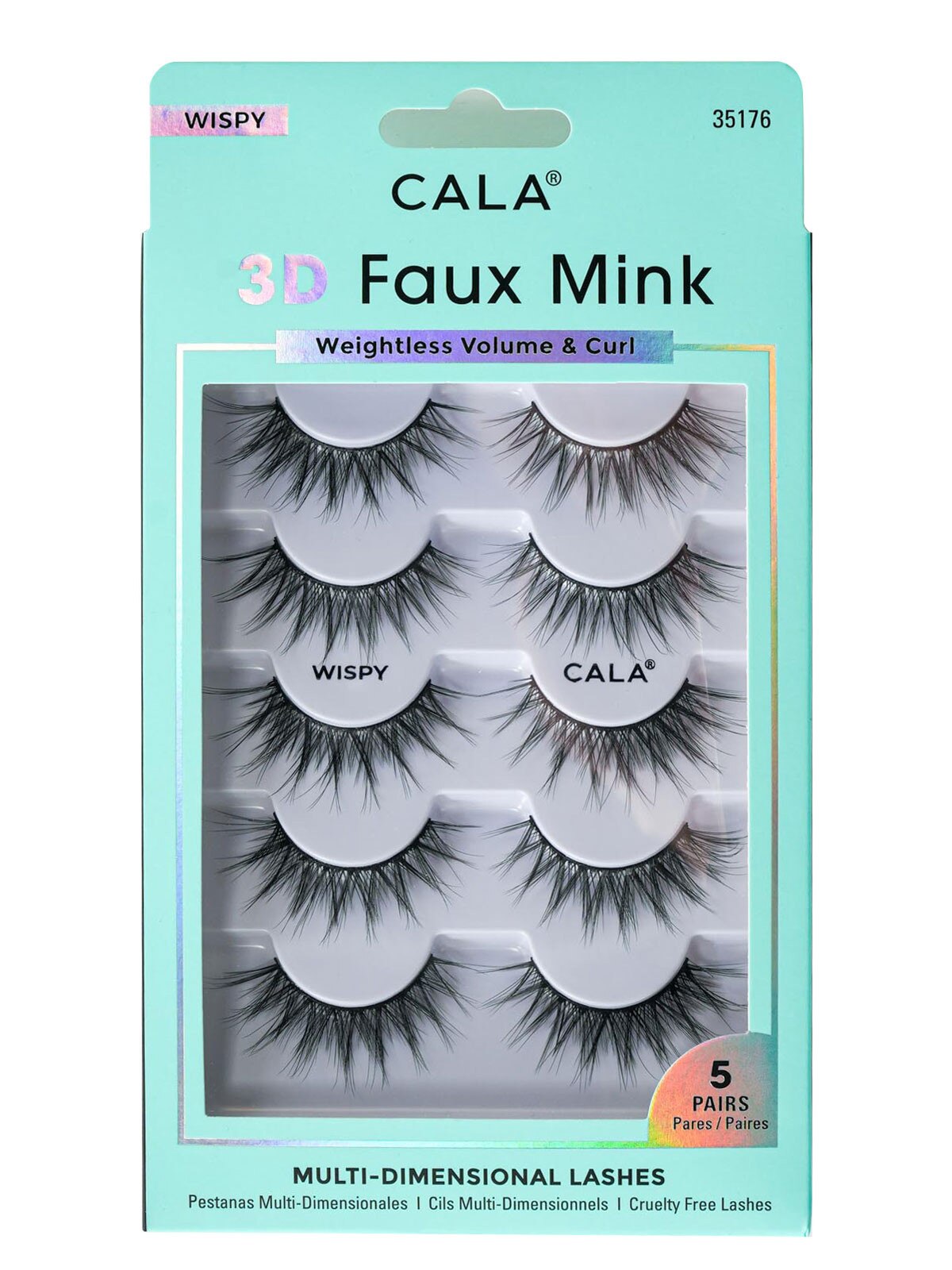 Cala - Wispy - 3D Faux Mink - Multi-dimensional Lashes - weightless volume and curl - 5 pairs