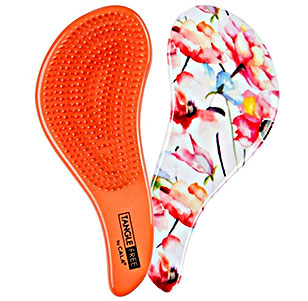 CALA #66736 TANGLE-FREE HAIR BRUSH-CORAL FLORAL- 6pcs/Box