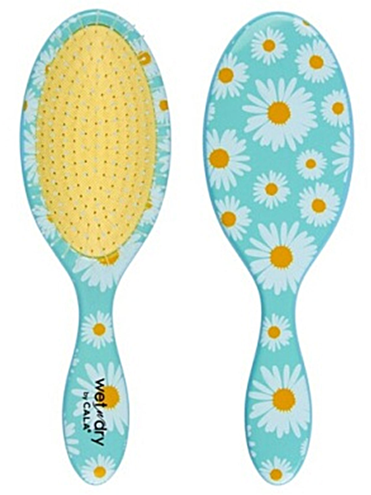 CALA #66812 WET-N-DRY HAIR BRUSH- DAINTY DAISY- 6PCS/BOX