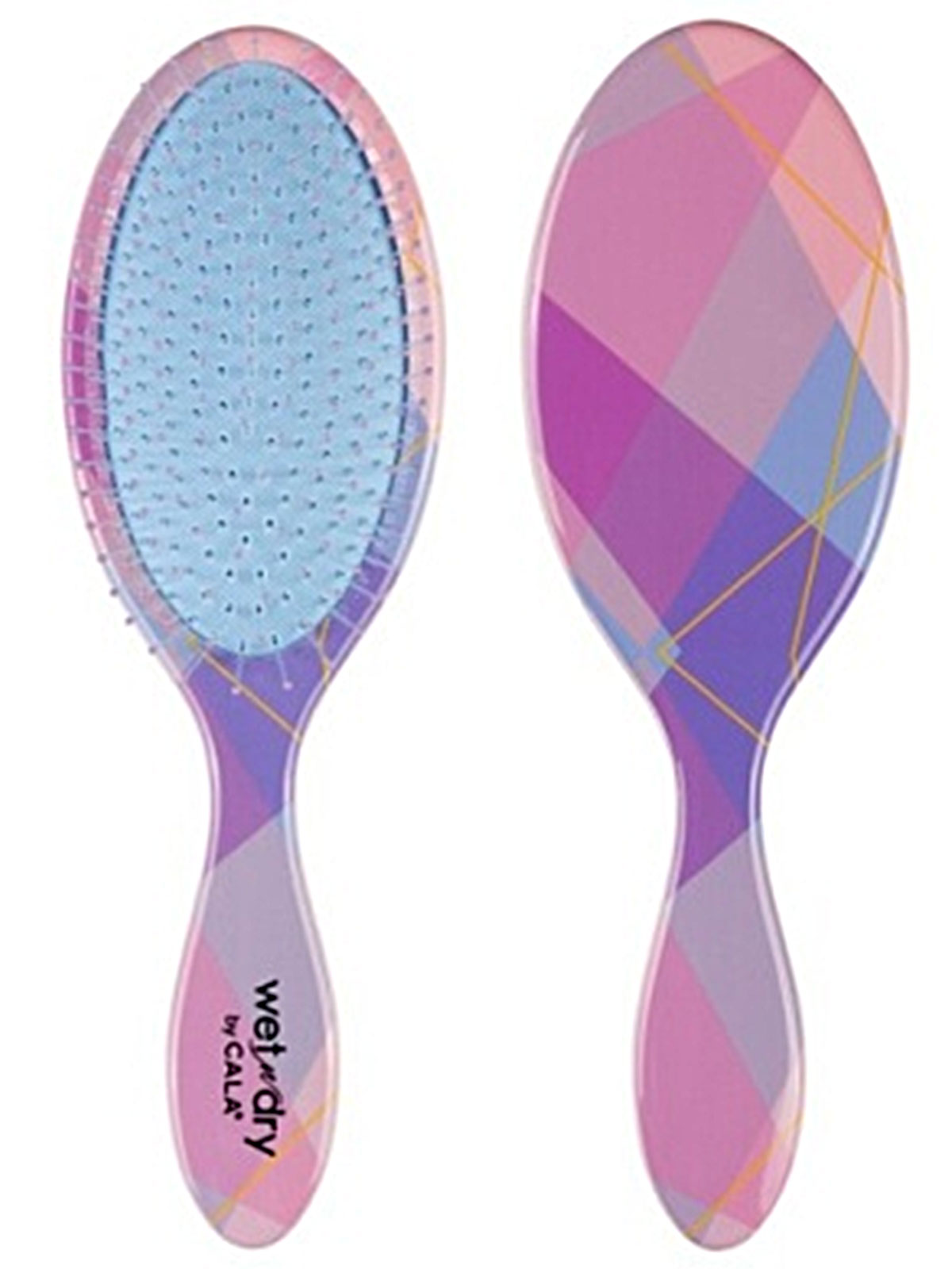 CALA #66826 WET-N-DRY HAIR BRUSH -GEOMETRIC PASTEL- 6PCS/BOX