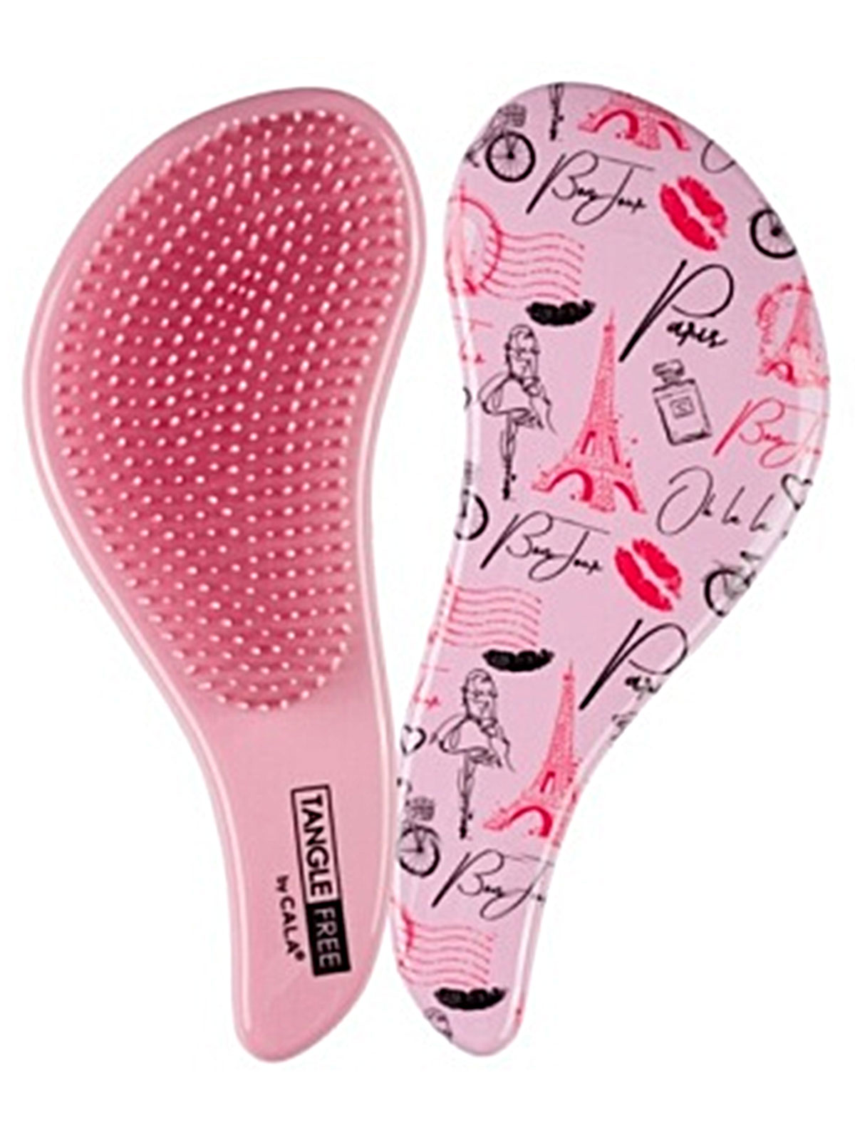 CALA #66866 TANGLE FREE HAIR BRUSH - PARISIAN POSTCARD- 6PCS/BOX