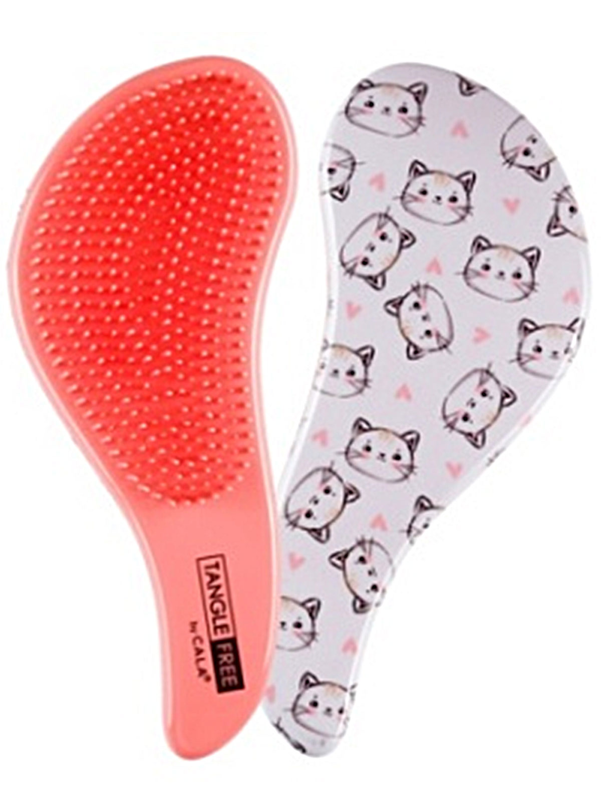 CALA #66887 TANGLE FREE HAIR BRUSH - MEOW MEOW- 6PCS/BOX