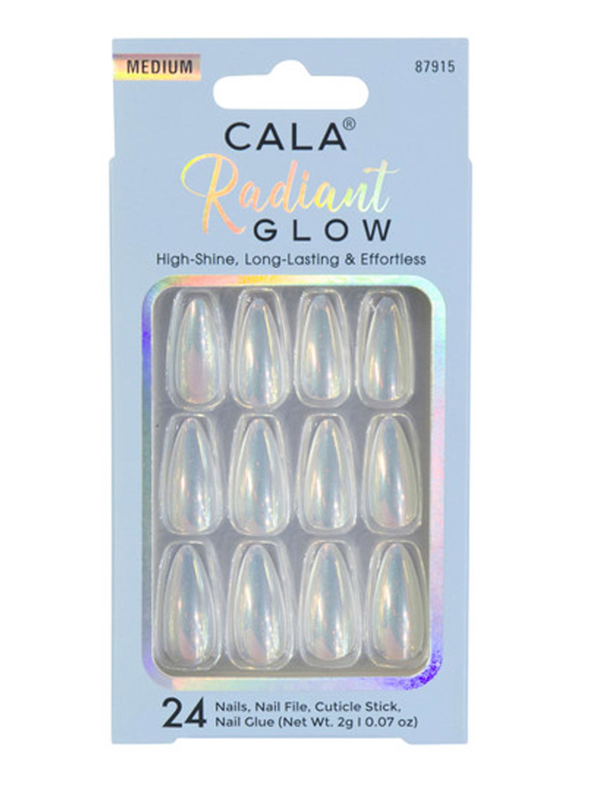 CALA #87915 MED RADIANT GLOW 24PCS NAIL KIT - 6PC/PK