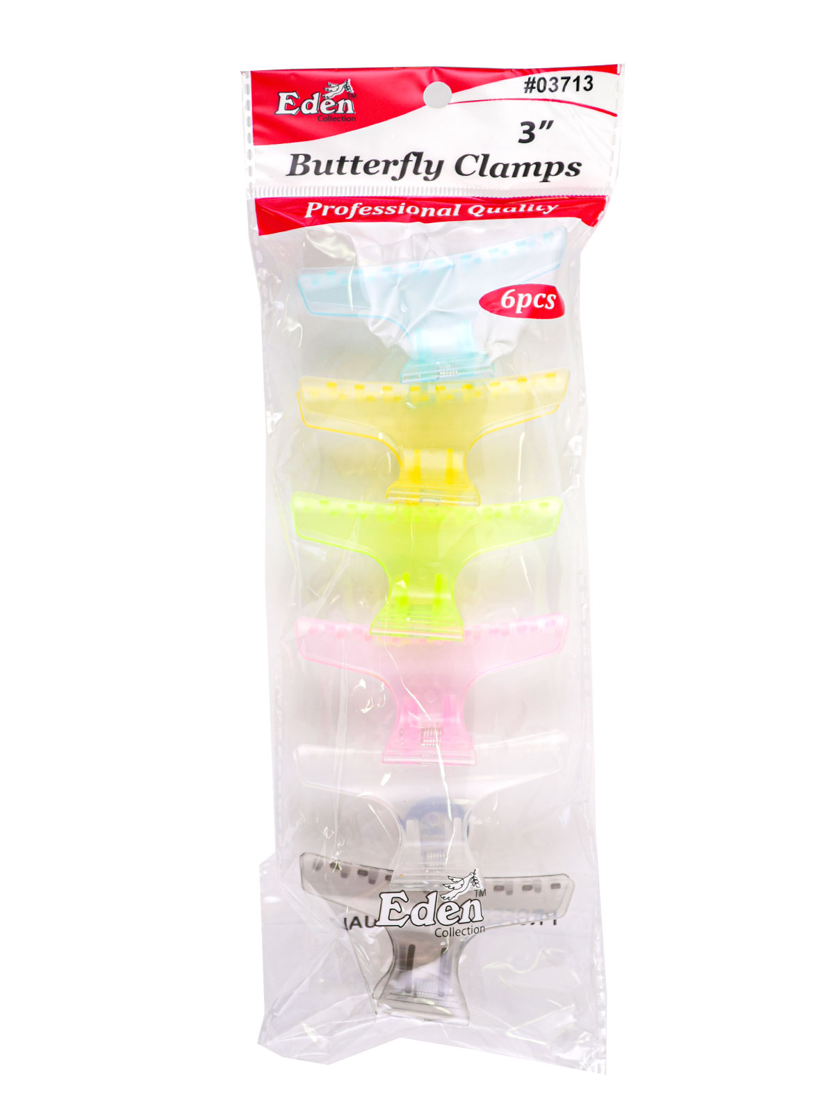 EDEN #3713 BUTTER FLY CLIP (3" ASST COLOR) - DZ