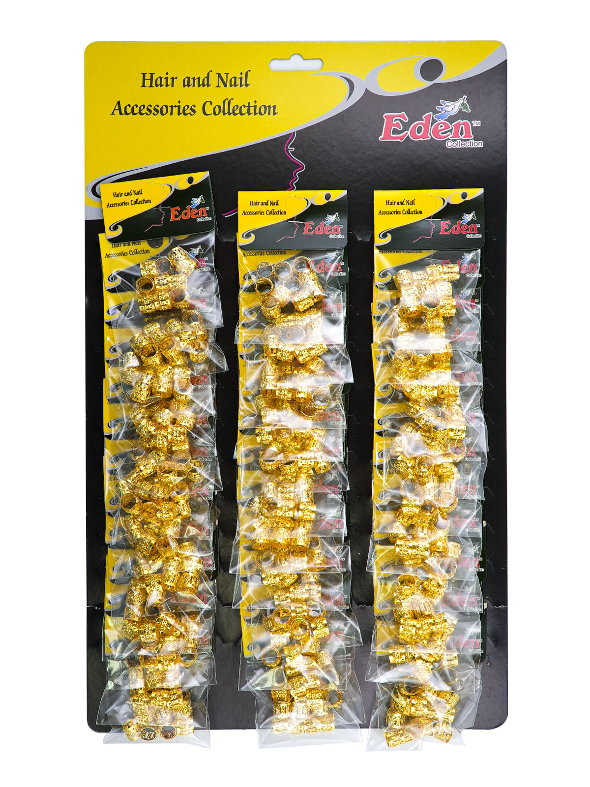 EDEN #53310 FILIGREE TUBE (10MM GOLD) 36PC/CARD - CARD