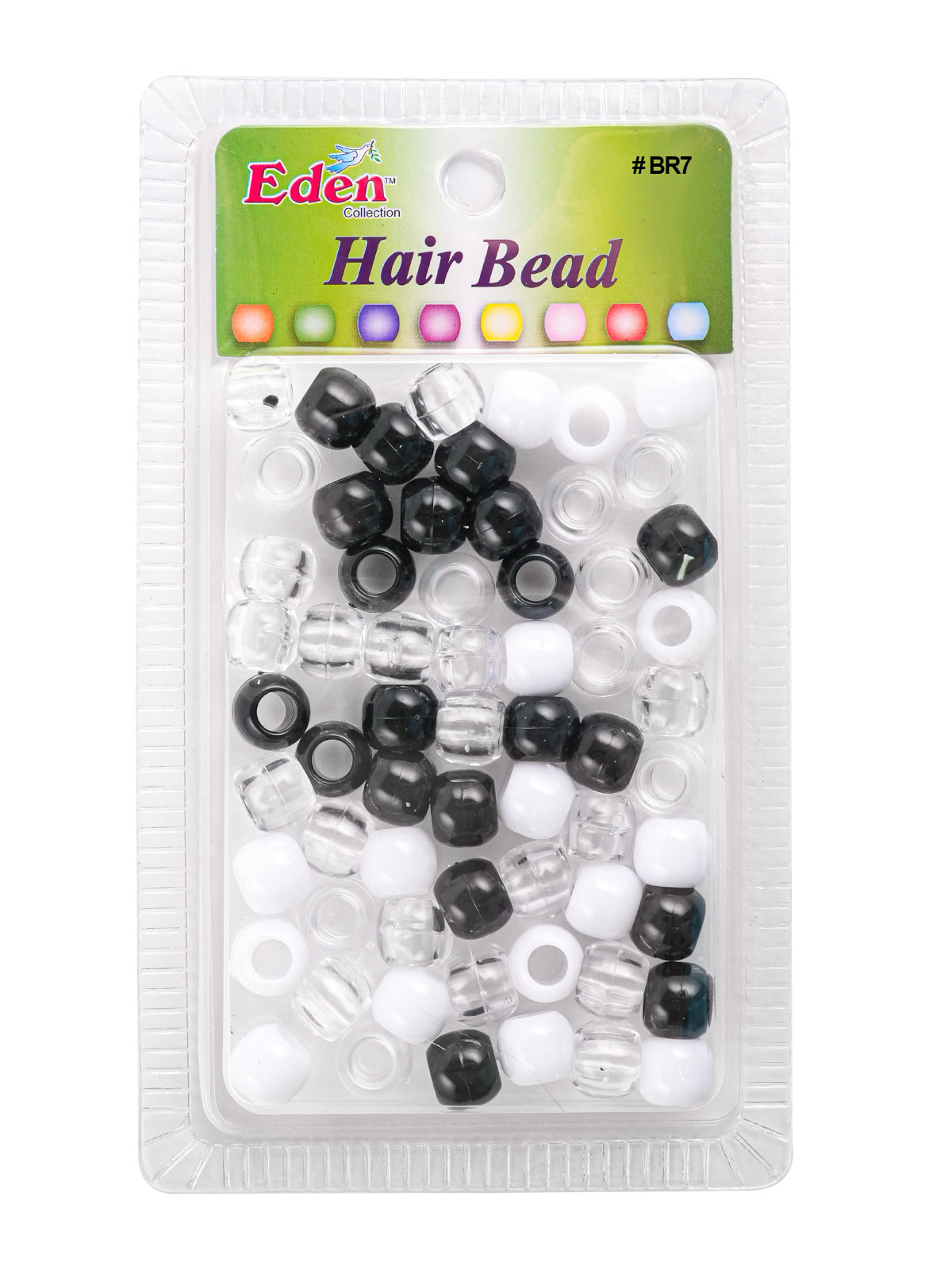 BR7 BIG ROUND BEAD (FASHION) DZ - BLACK/CLEAR