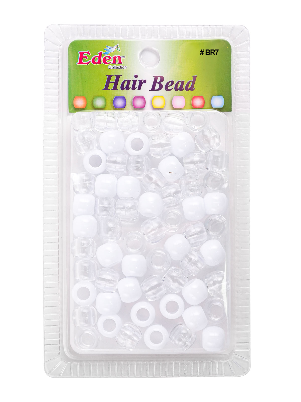 BR7 BIG ROUND BEAD (FASHION) DZ - CLEAR WHITE