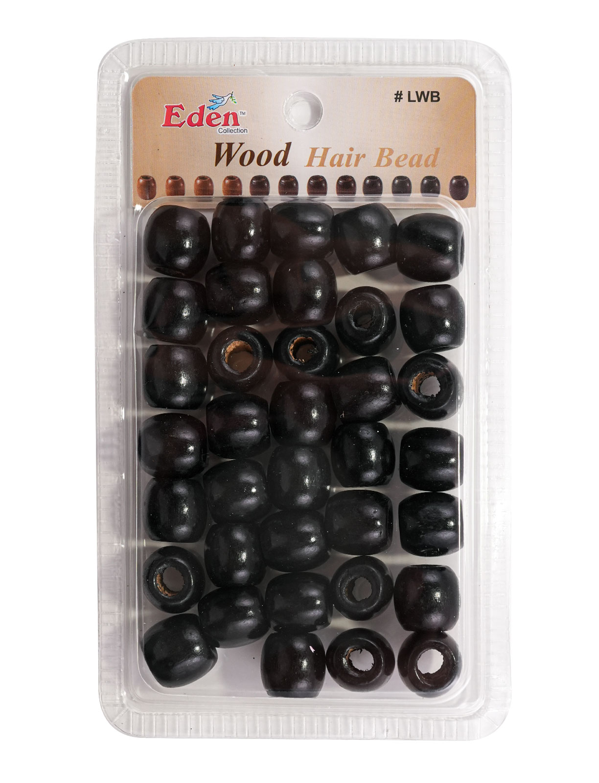 EDEN WOOD BEAD LARGE BLACK - DZ