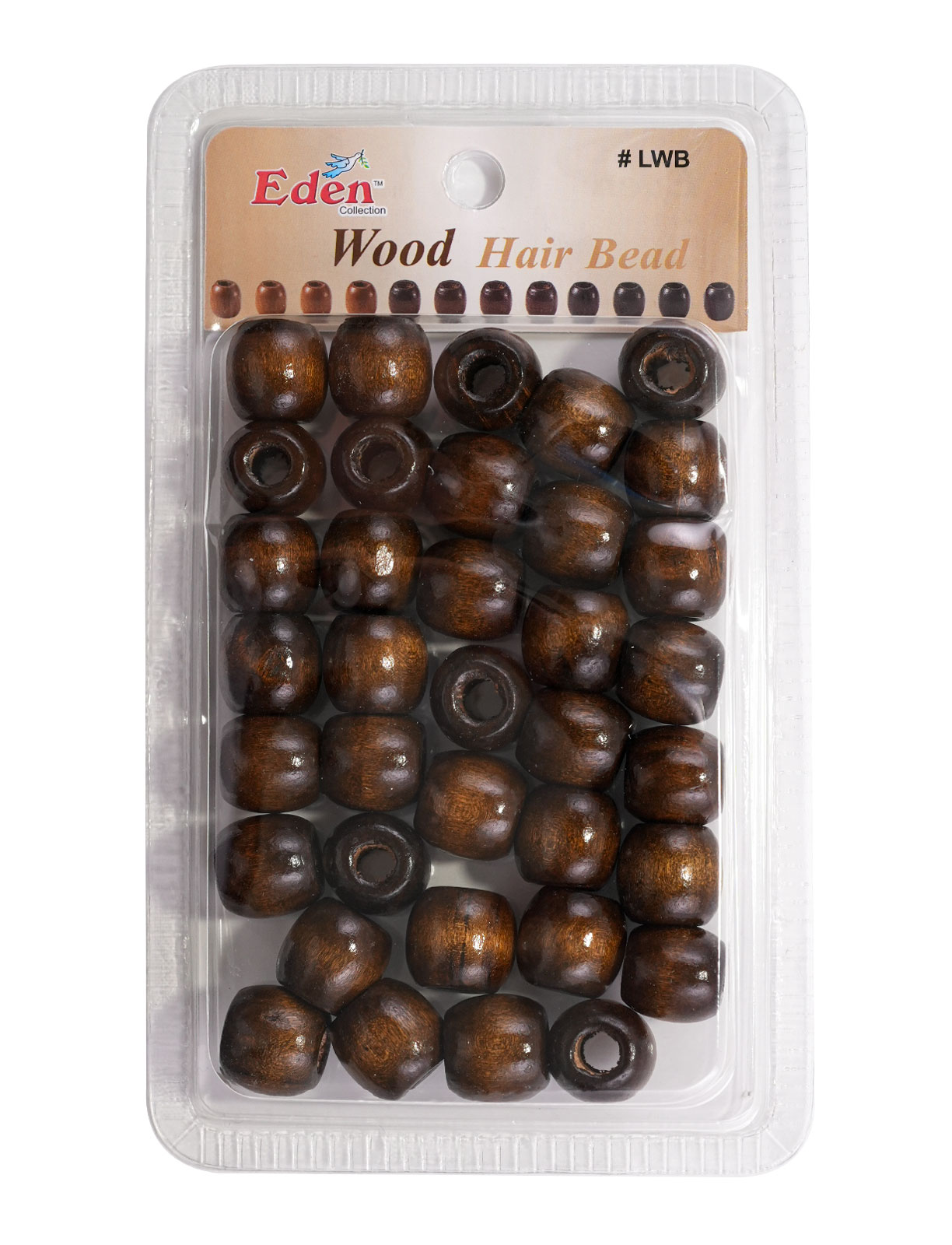 EDEN WOOD BEAD LARGE DARK BROWN - DZ
