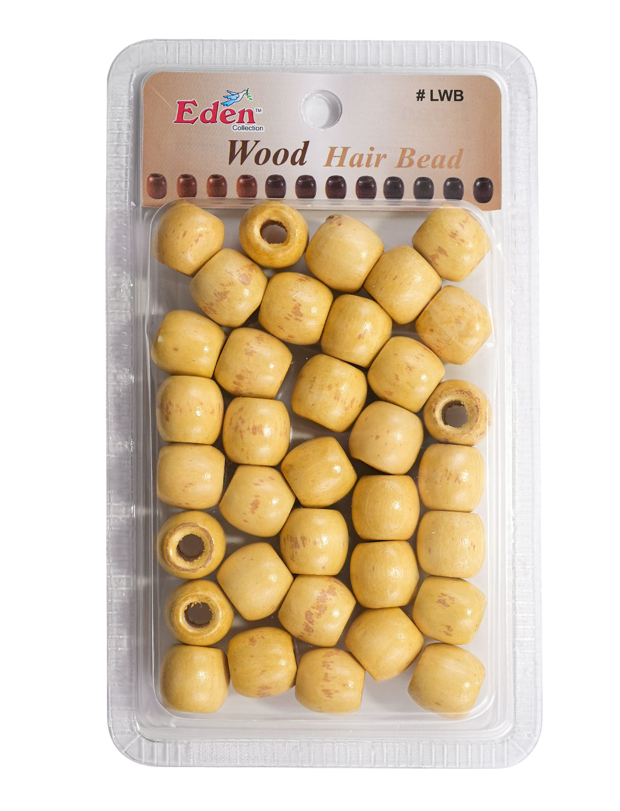 EDEN WOOD BEAD LARGE LIGHT BROWN - DZ
