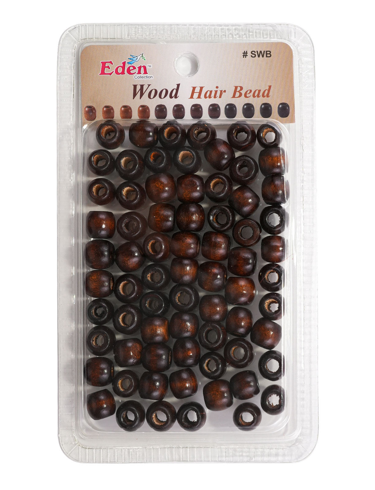 EDEN WOOD BEAD SMALL DARK BROWN-DZ