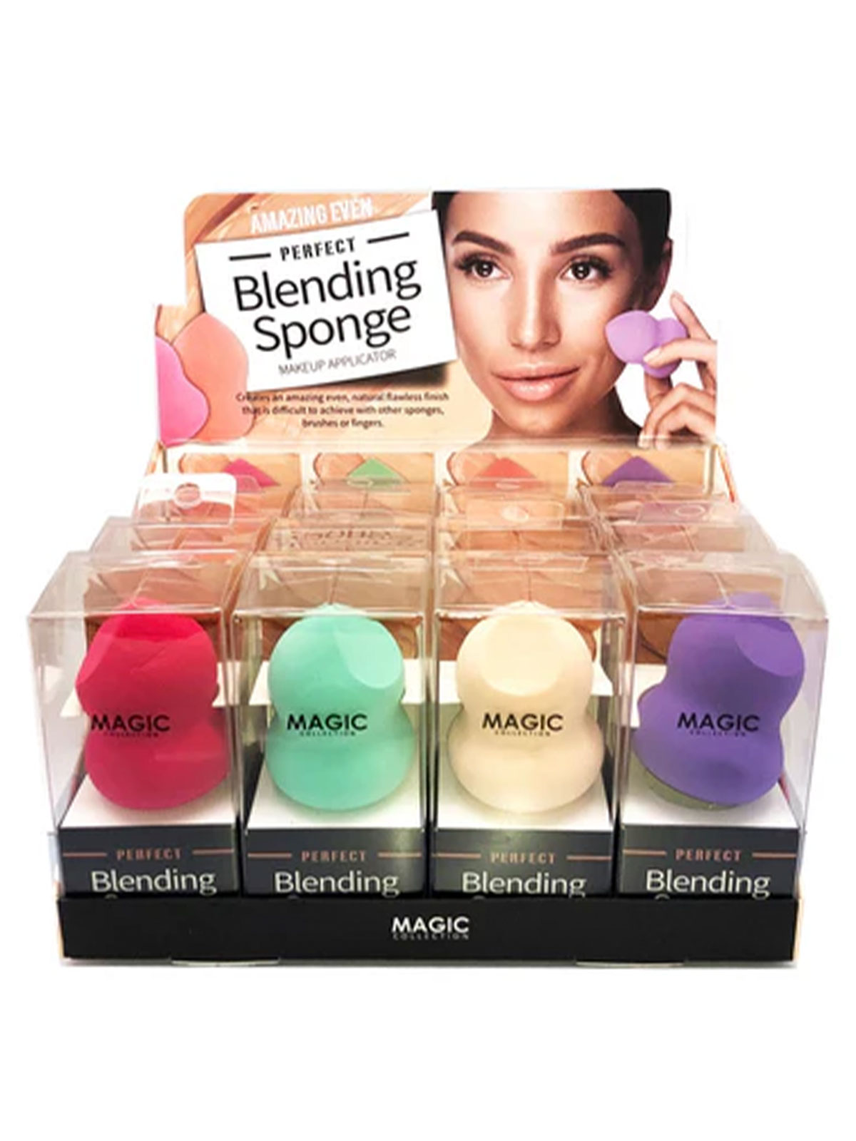 MAGIC #EBR004 COSMETIC BLENDING SPONGE (12PC/DIS) SET