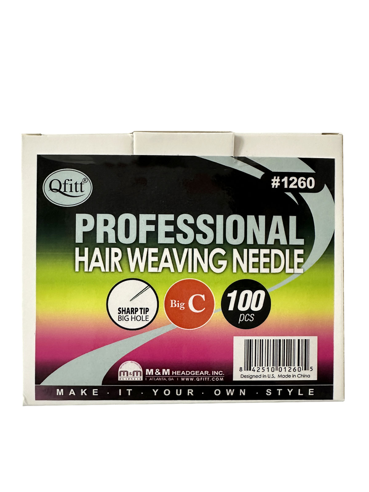 Q-FITT #1260 HAIR WEAVING NEEDLE BIG "C"(100PCS/PK) PK