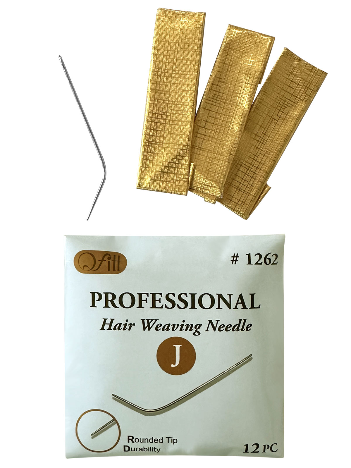 Q-FITT #1262 PROFESSIONAL HAIR WEAVING NEEDLE "J" (12PC) -DZ