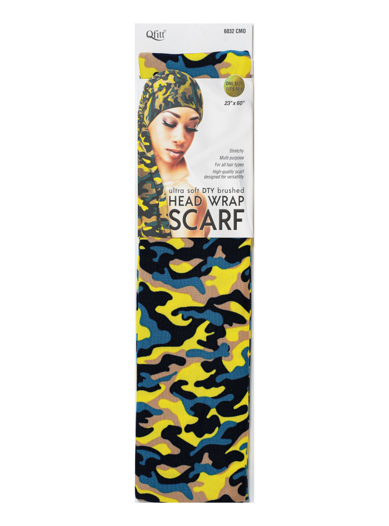 Q-FIT #6032 DTY BRUSHED SCARF CAMO (BLUE,3PC/PACK)-PK