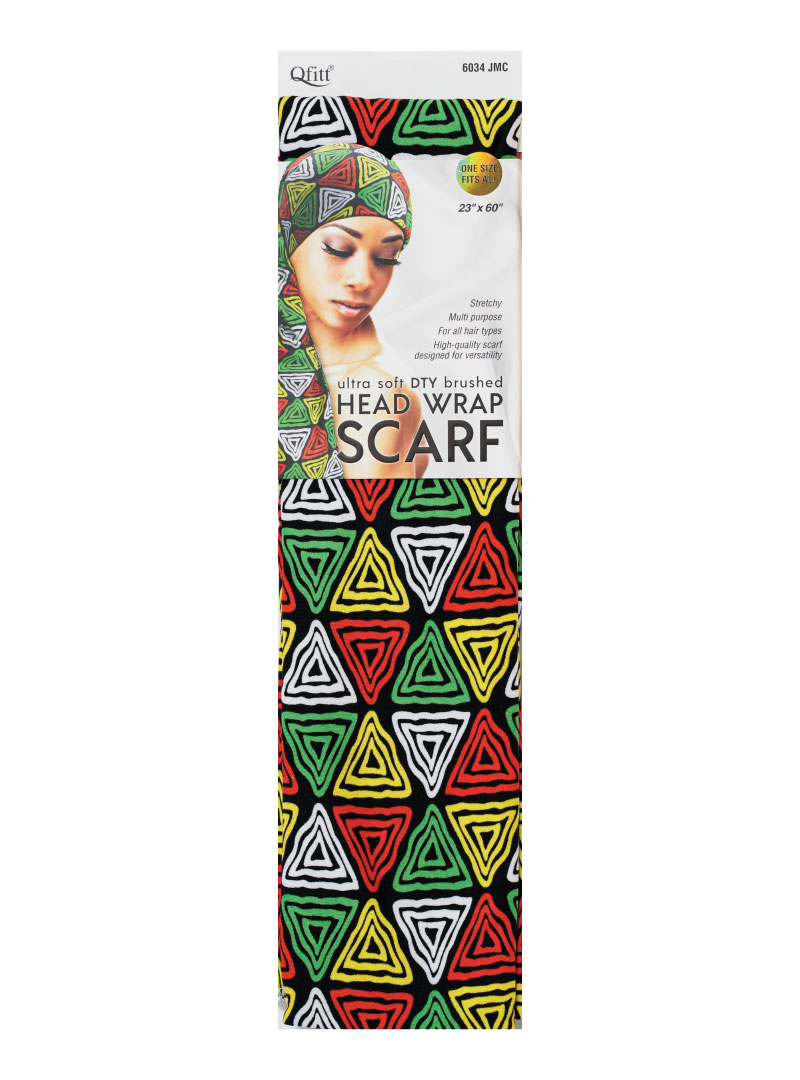 Q-FIT #6034 DTY BRUSHED SCARF JAMAICAN (GREEN,3PC/PACK)-PK