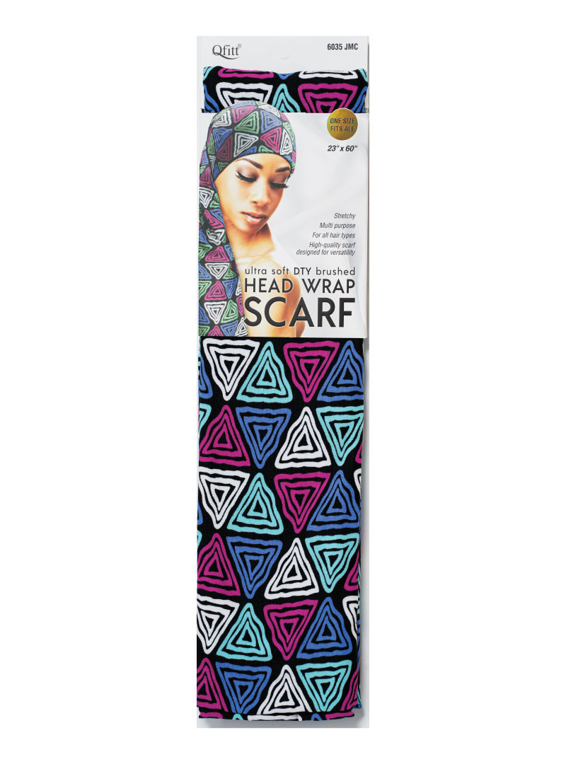 Q-FIT #6035 DTY BRUSHED SCARF JAMAICAN (BLUE,3PC/PACK)-PK