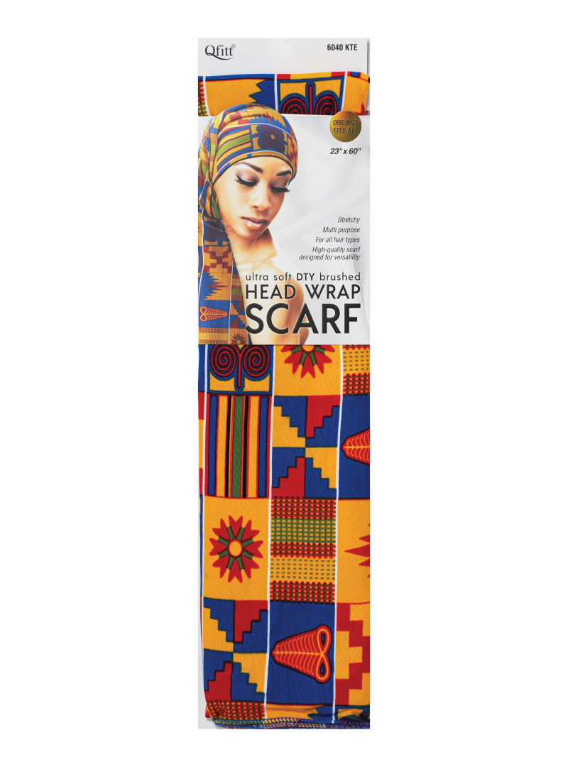 Q-FIT #6040 DTY BRUSHED SCARF KENTE (BLUE,3PC/PACK)-PK