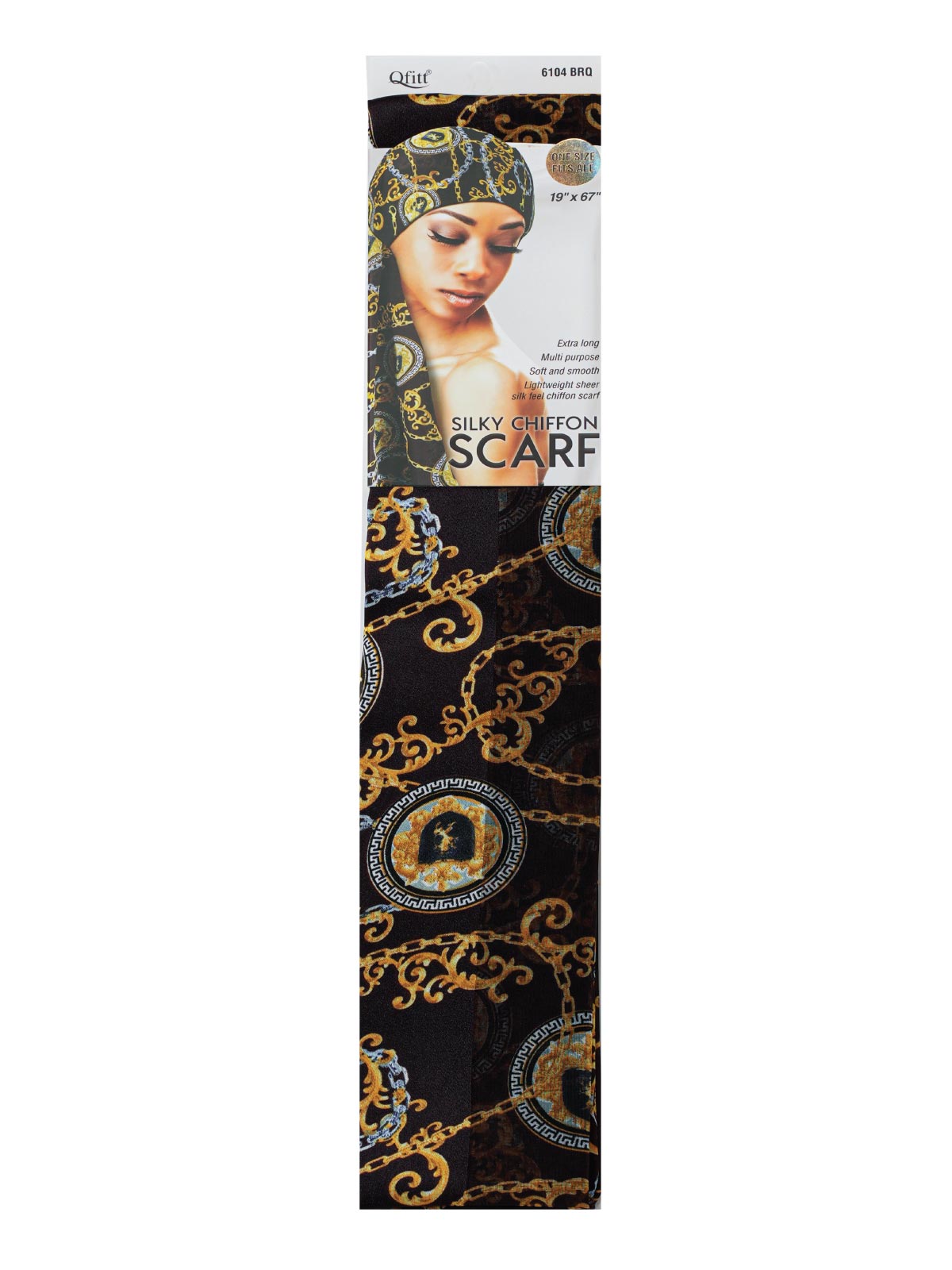 Q-FIT #6104 CHIFFON SCARF BAROQUE (COIN,3PC/PACK)-PK