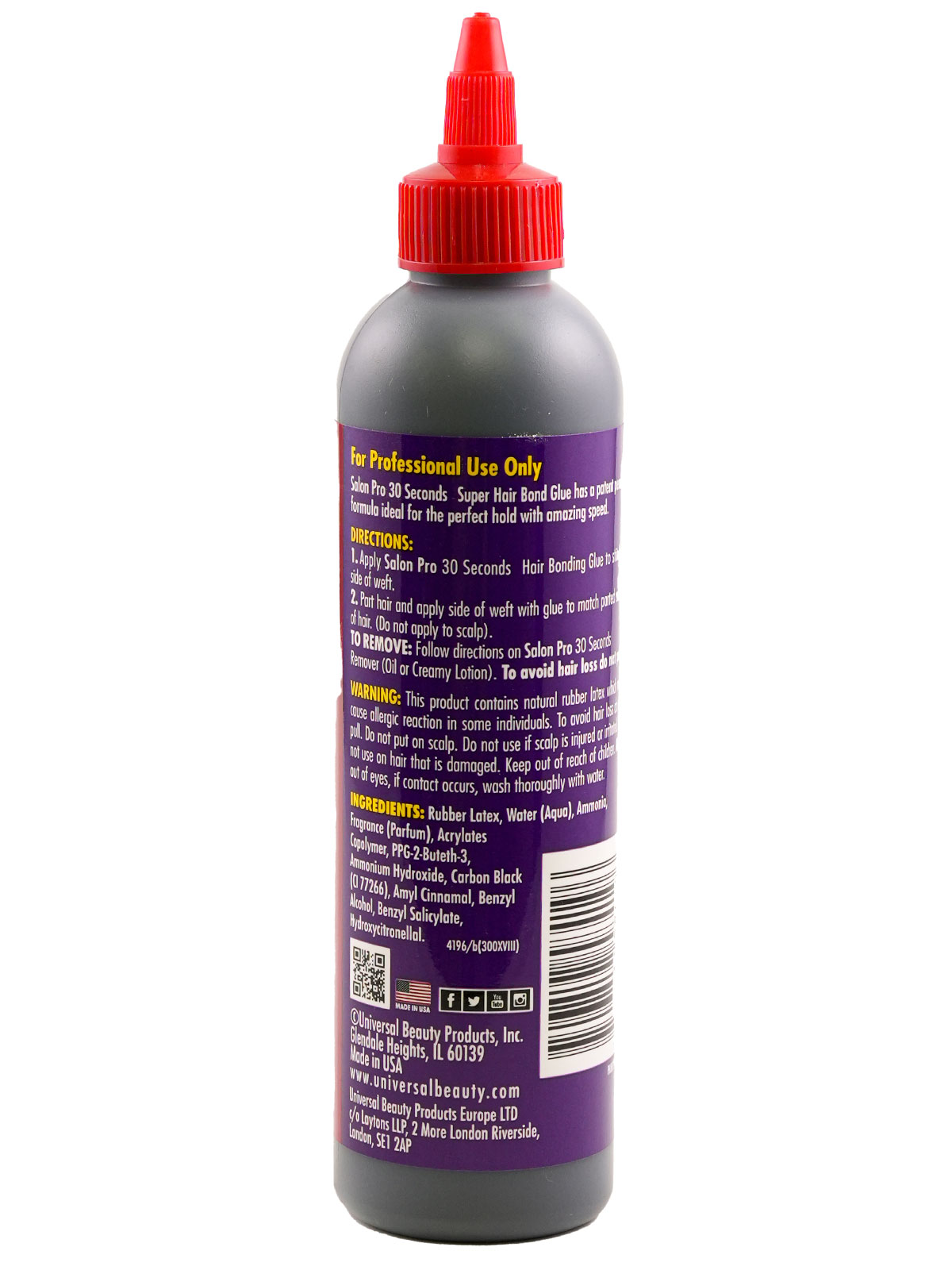 SALON PRO 30 SEC. HAIR GLUE 8OZ (1DZ/BOX) - BOX