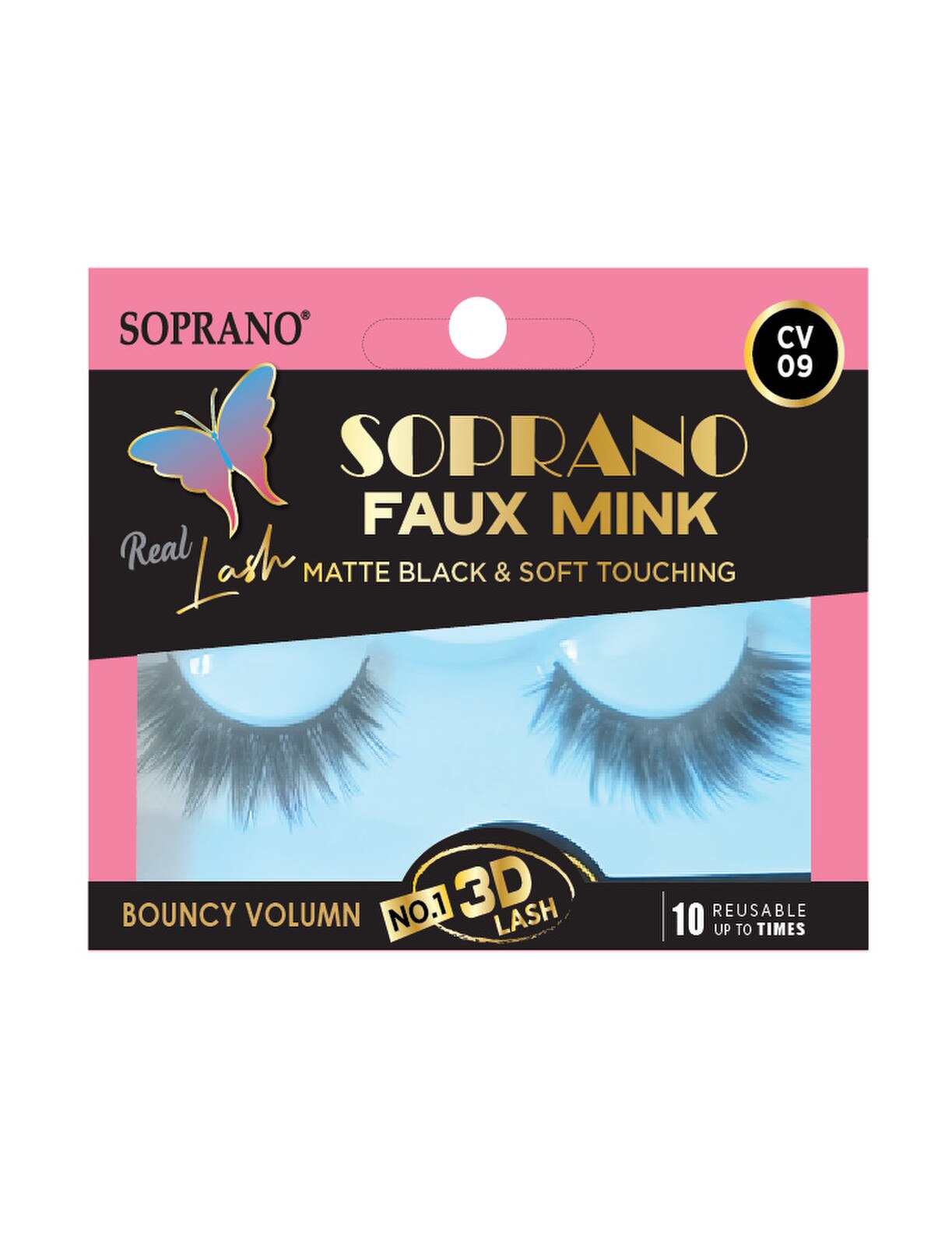 SOPRANO 3D FAUX MINK BOUNCY VOLUME EYELASHES - CV09 (6pc/pk)