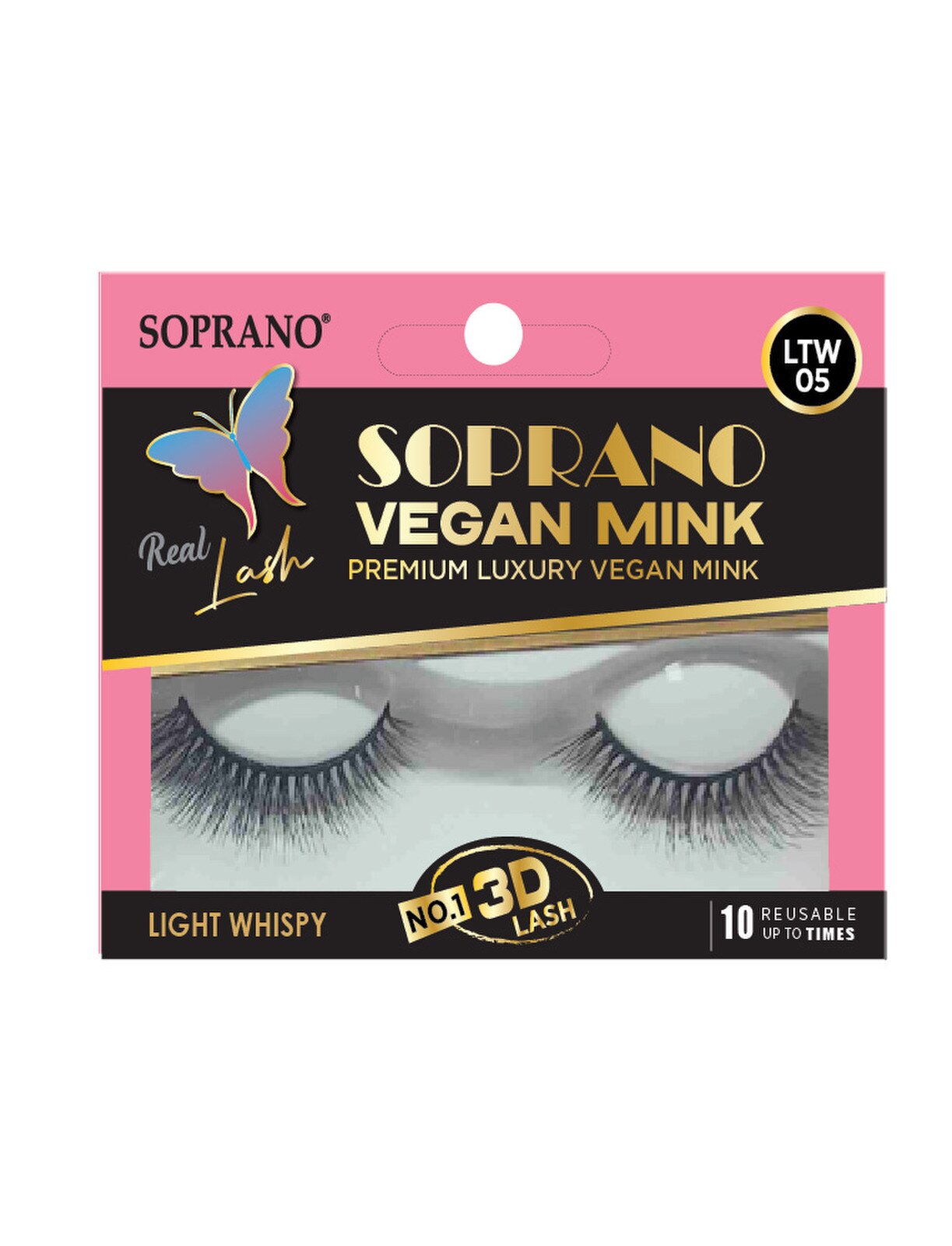 SOPRANO 3D VEGAN MINK WHISPY EYELASHES - LTW05 (6pc/pk)