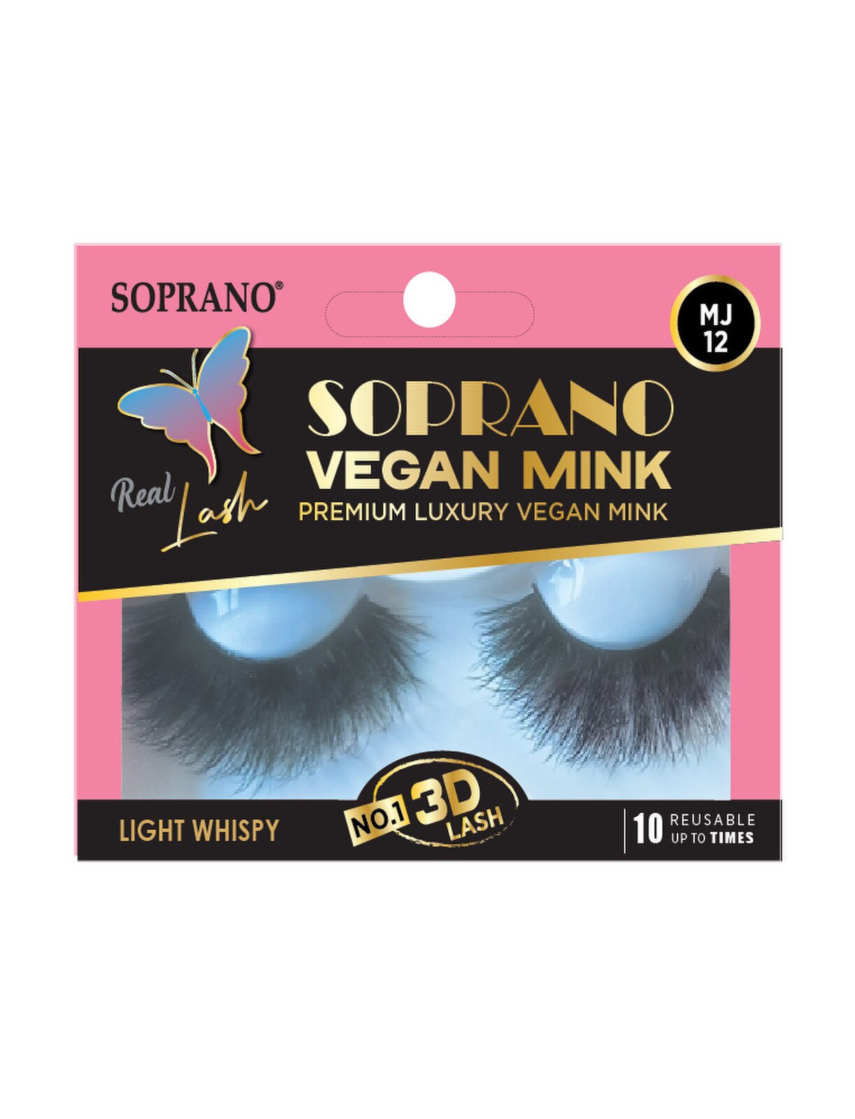 SOPRANO 3D VEGAN MINK WHISPY EYELASHES - MJ12 (6pc/pk)