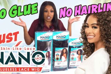 african america host showing glueless wigs and a Latina model wears one of these wigs
