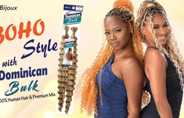 2 models, back to back, wearing boho braids